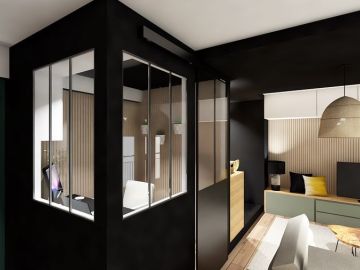 LES 3 D  du PROJET GLACIERE 

Le bloc multifonctions: cuisine & bureau 

✨ On ose le total look black qui apporte du caractère a cet appartement.
✨ on...